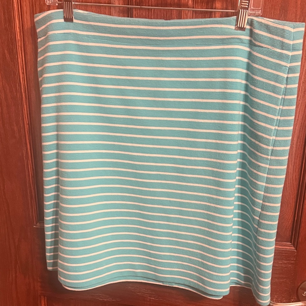 Talbots Classic Striped Aqua and White Women's Skirt